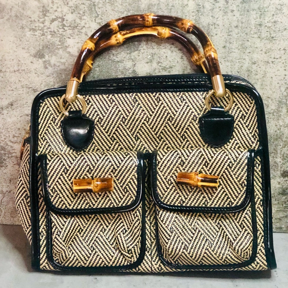 Talbots Purse with Bamboo Handle